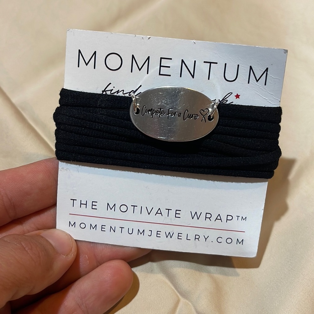 Custom Oval Motivate Wrap “Compete For a Cure 🤍” Momentum Wrap Bracelet